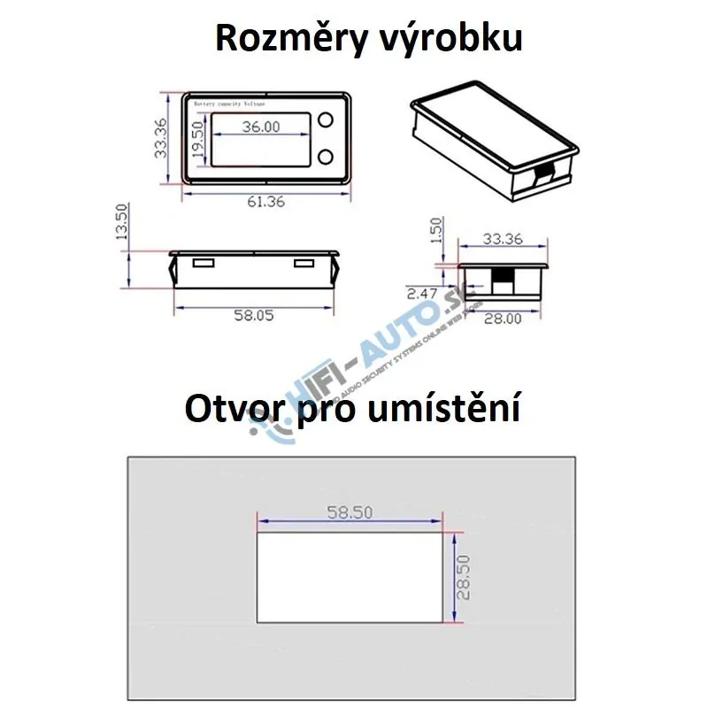 Indikátor kapacity batérie 8-100V