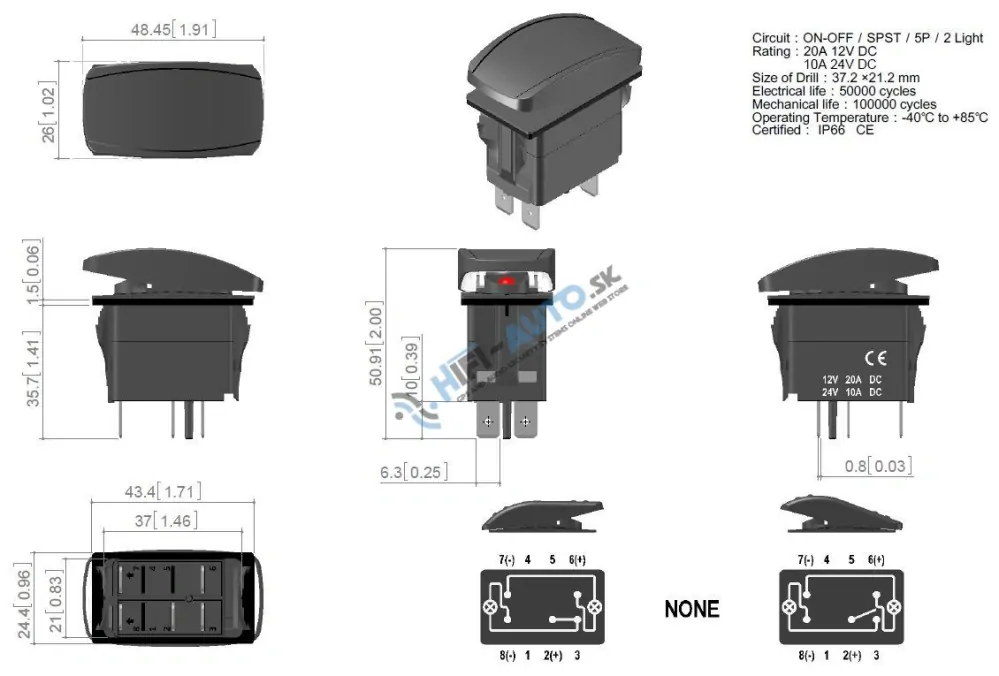 Rocker2 spínač MAJÁK 12/24V