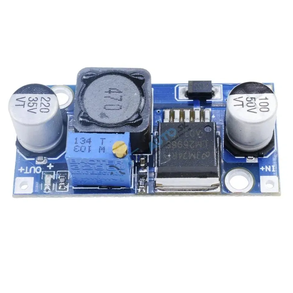 Nastaviteľný menič step-down DC-DC s LM2596