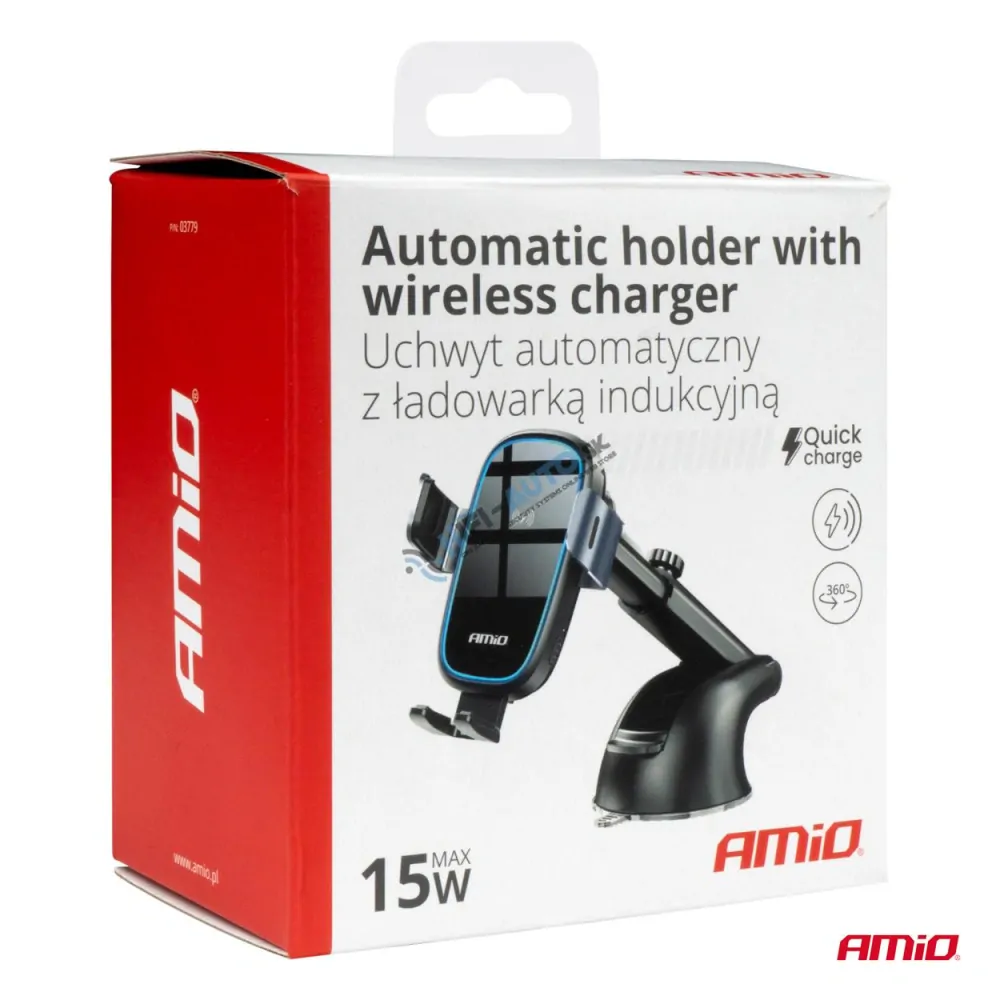 Automatický držiak telefónu s bezdrôtovým indukčným nabíjaním 15W