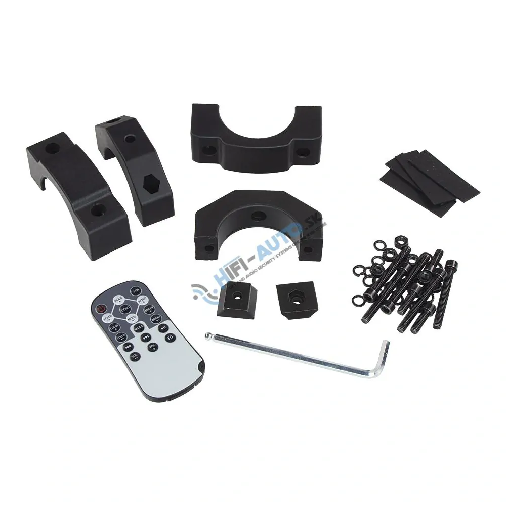 25" zvukový systém na ATV, UTV, golfový vozík, loď, USB, AUX, BT, čierne