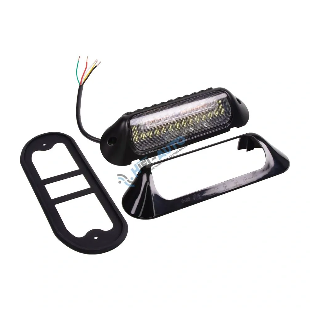 LED svetlo nástenné s výstražným svetlom, čierne, 35W, ECE R65