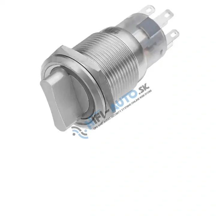 Spínač otočný okrúhly, biele podsvietenie