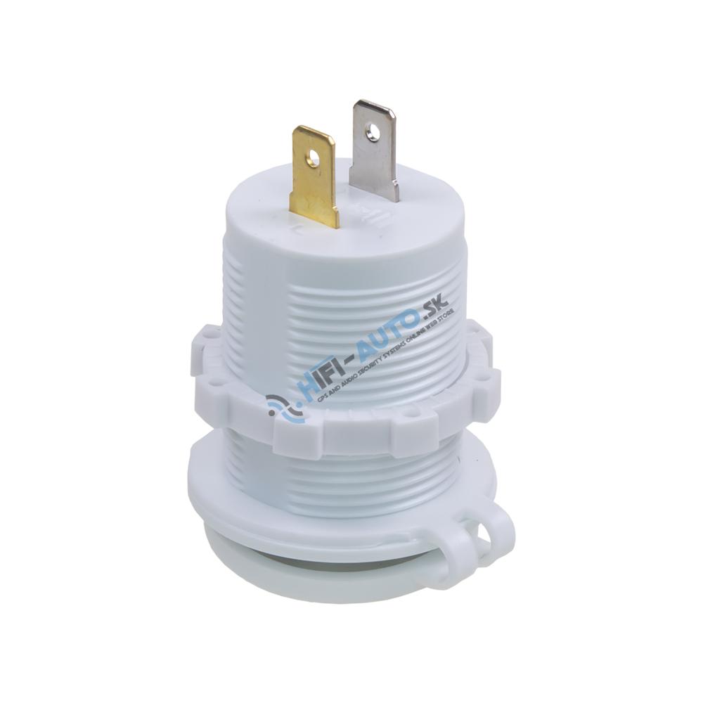 USB QC3.0 + USB-C PD 18W biela zásuvka 12/24V