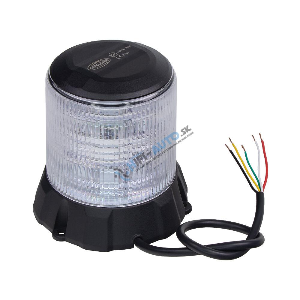 Robustný modro-červený LED maják, čierny hliník, 96W, ECE R10