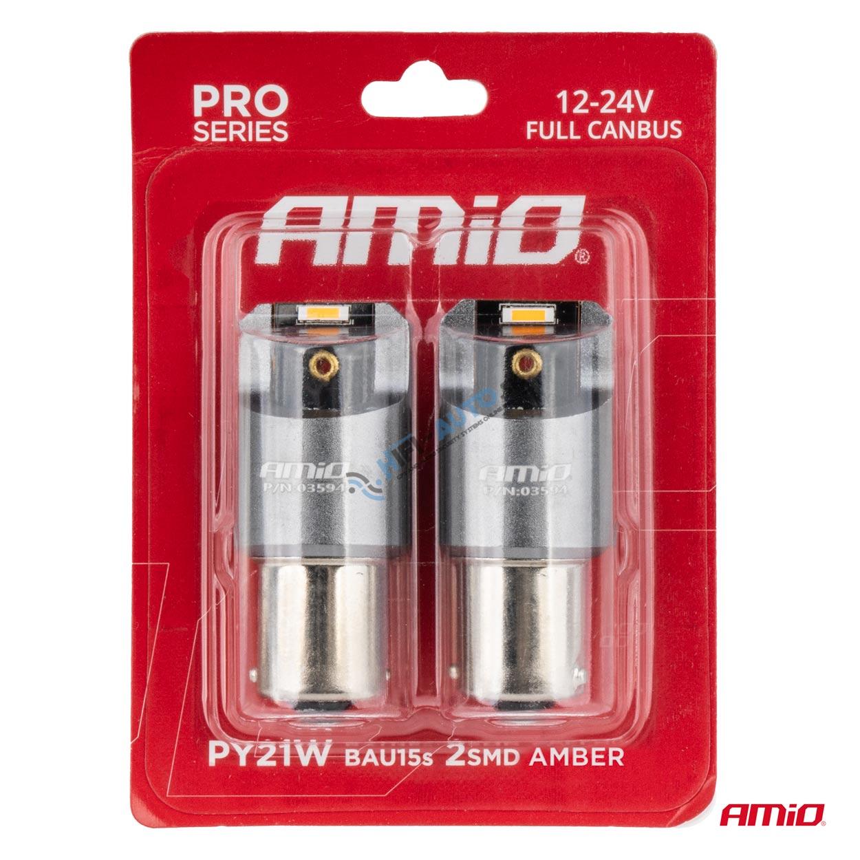 LED žiarovka FULL CANBUS PRO PY21W 2x1860 SMD amber 12V 24V