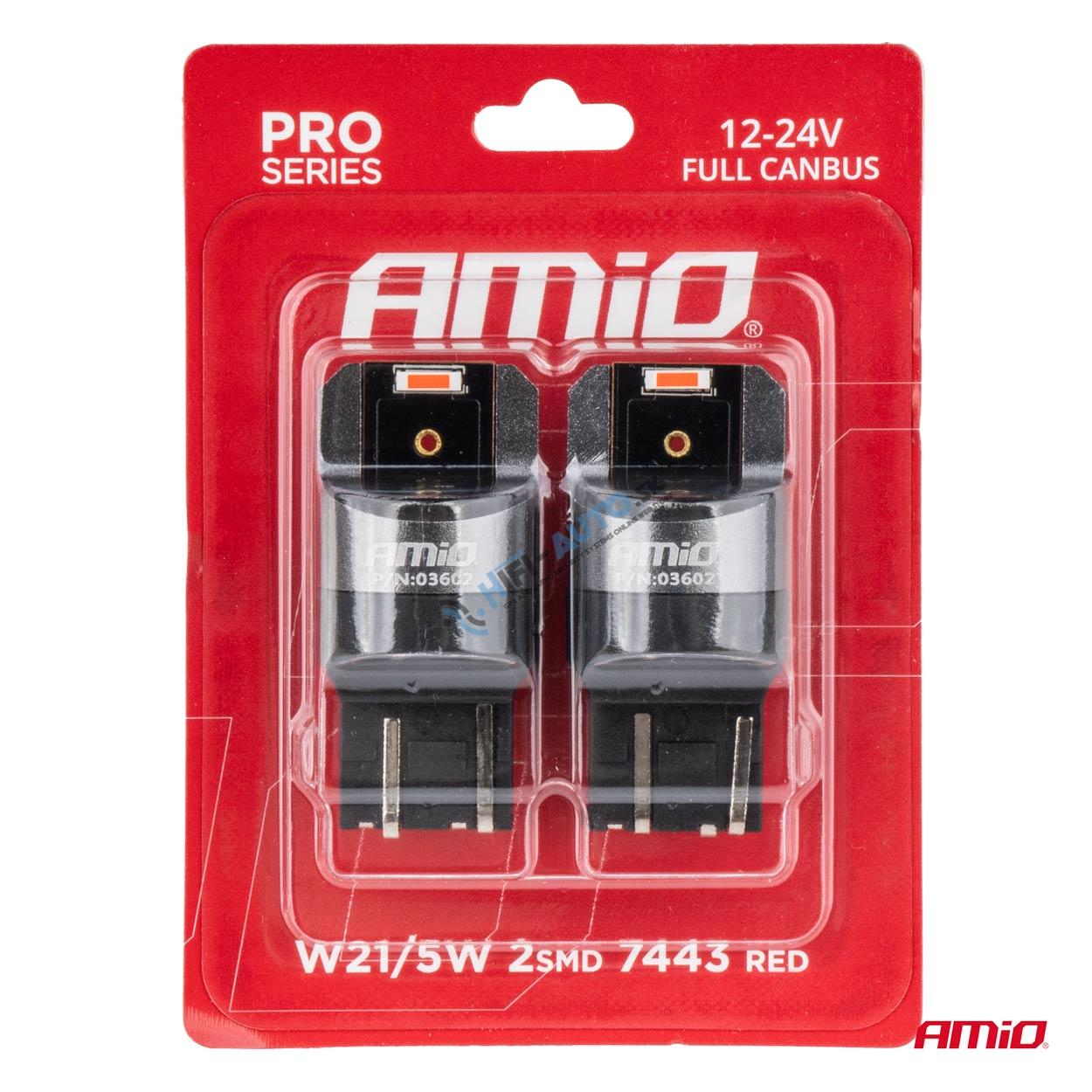 LED žiarovka FULL CANBUS PRO W21/5W 2x1860 SMD červená 12V 24V