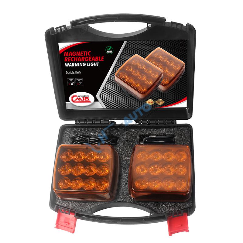 LED výstražné svetlo, oranžové, ECE R10, R65, set 2ks