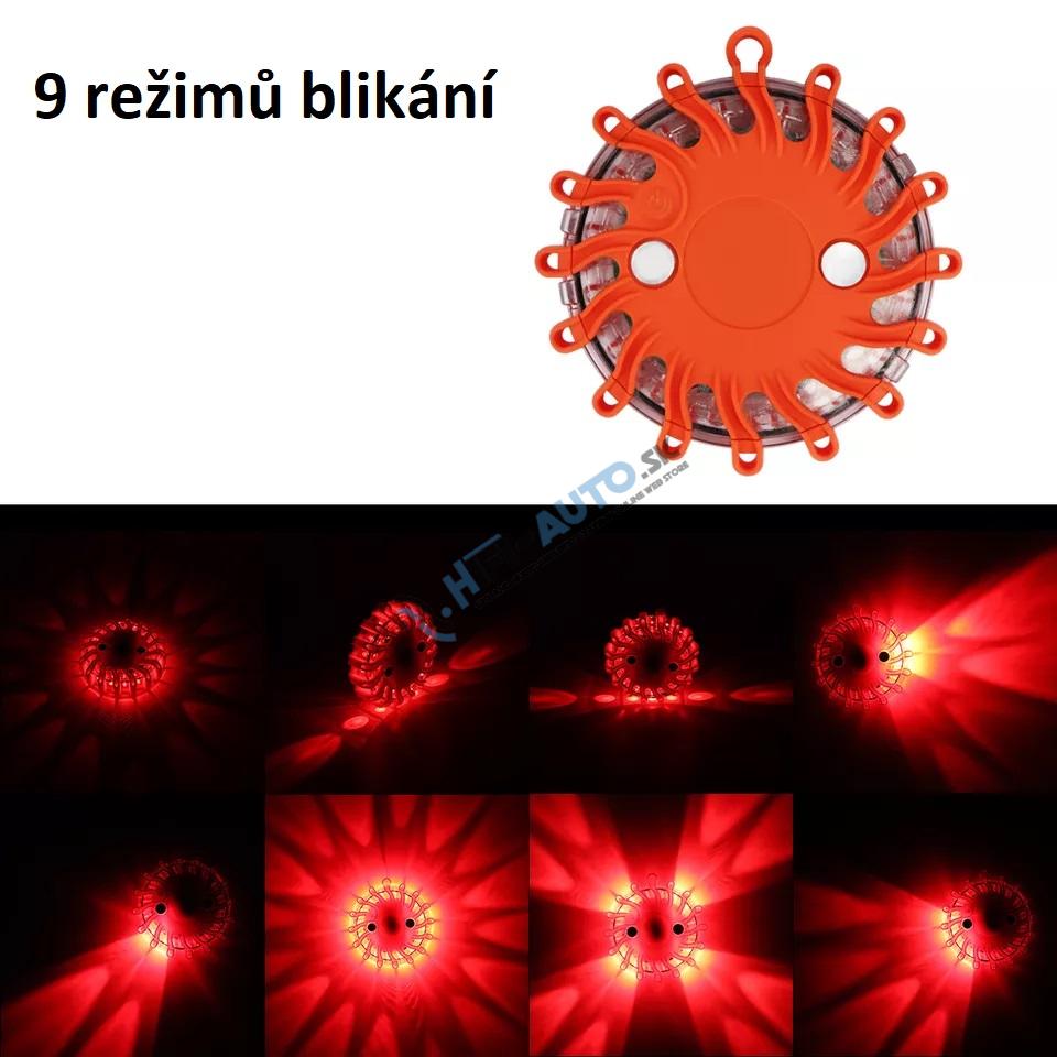 LED výstražné svetlo 16LED, oranžové, set 6ks