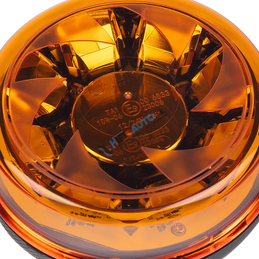 LED maják, 12-24V, 16x1W oranžový na držiak, ECE R65