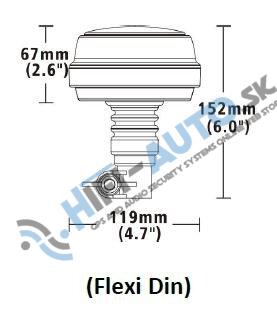LED maják, 12-24V, 12x1W oranžový, montáž na držiak, ECE R65