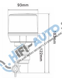 LED maják, 12-24V, 64x0, 5W, oranžový, na držiak ECE R65 R10