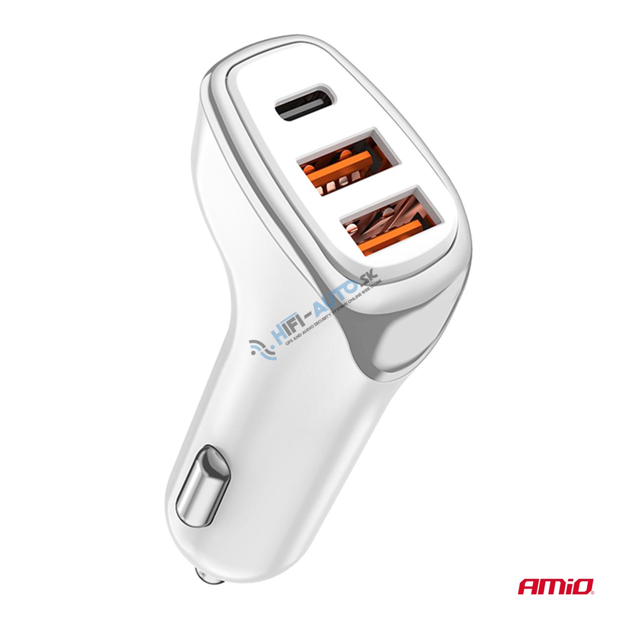 Autonabíjačka 2x USB-A + USB-C 38W
