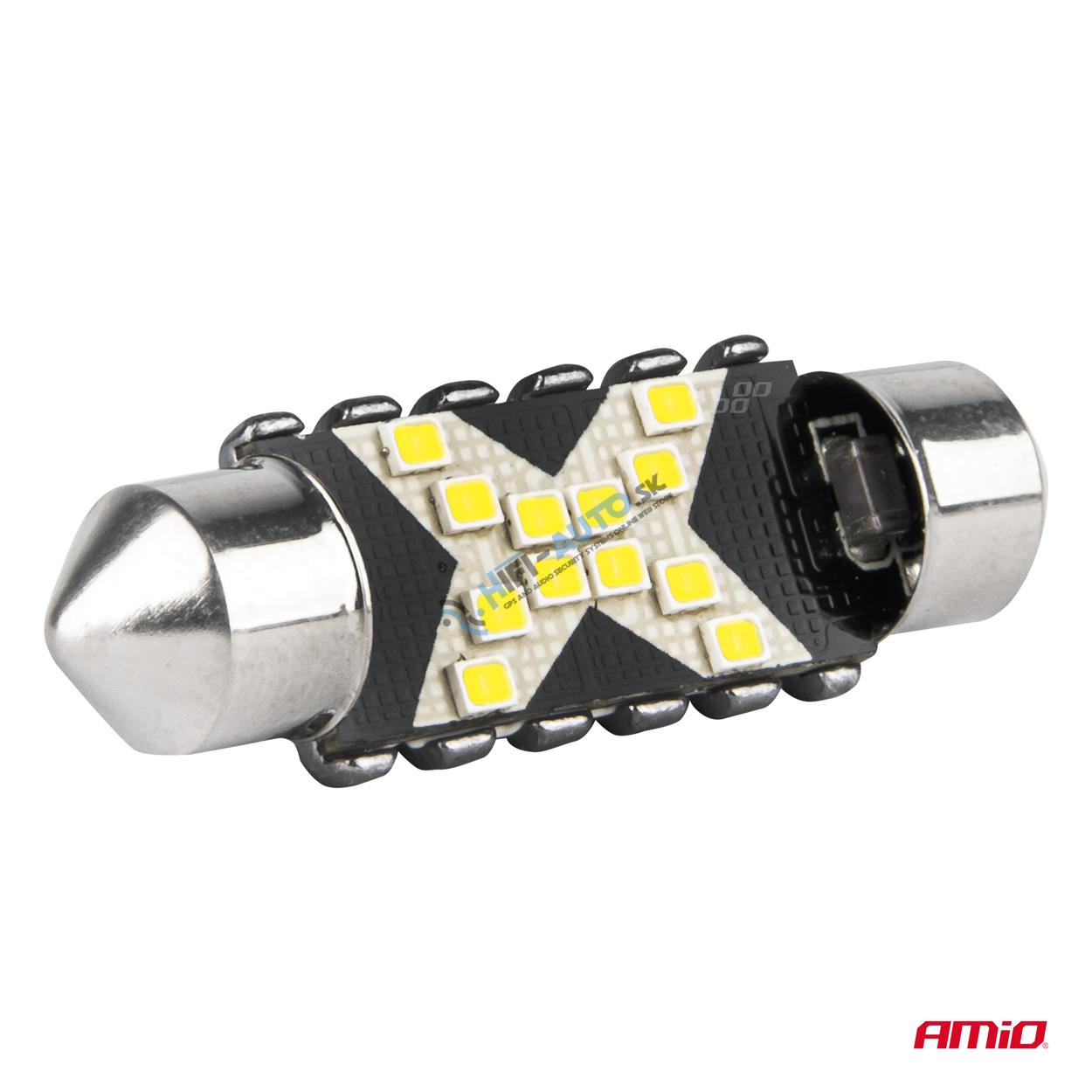 LED žiarovka CANBUS 12SMD Festoon C5W 2016 39mm White 12/24V