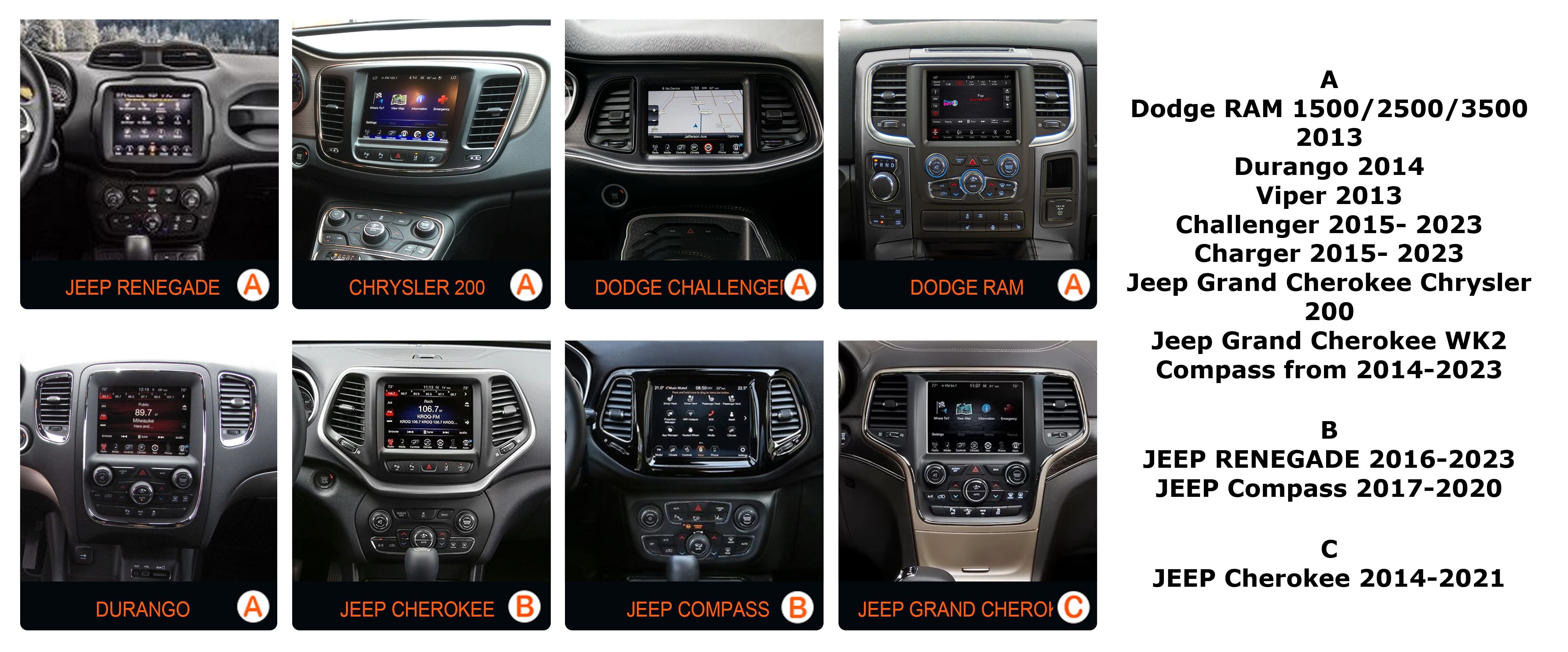 ANDROID 15 Jeep, Chrysler, Dodge autorádio