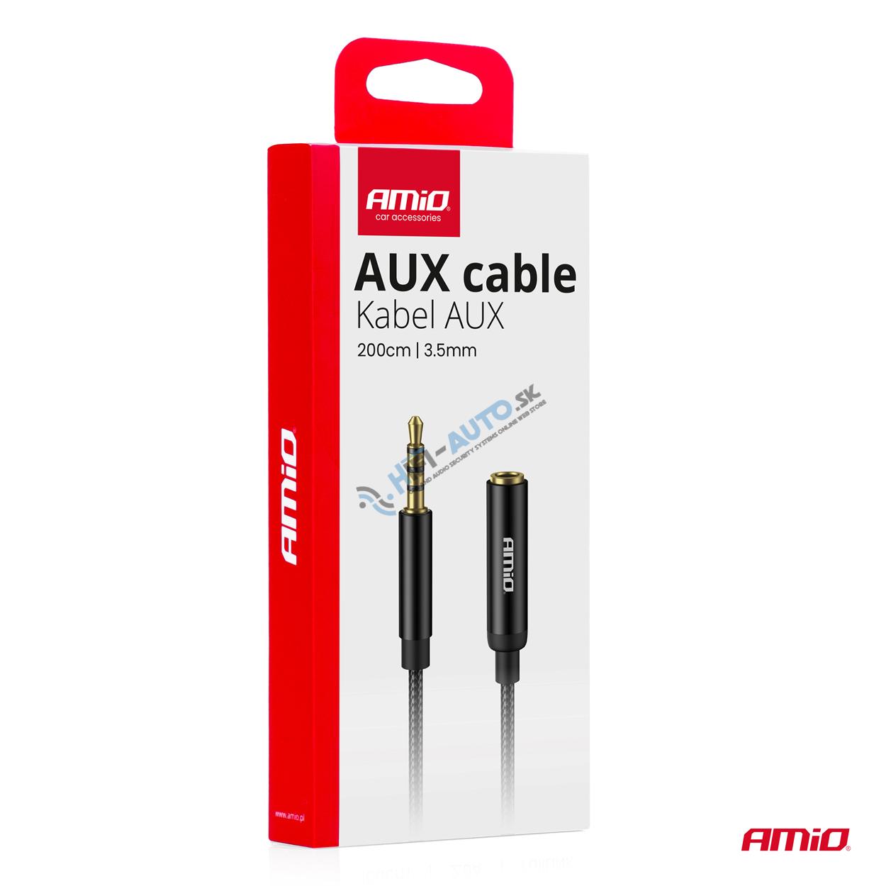 Predlžovací kábel AUX Mini Jack 3,5 mm samec na 3,5 mm samica 2 m