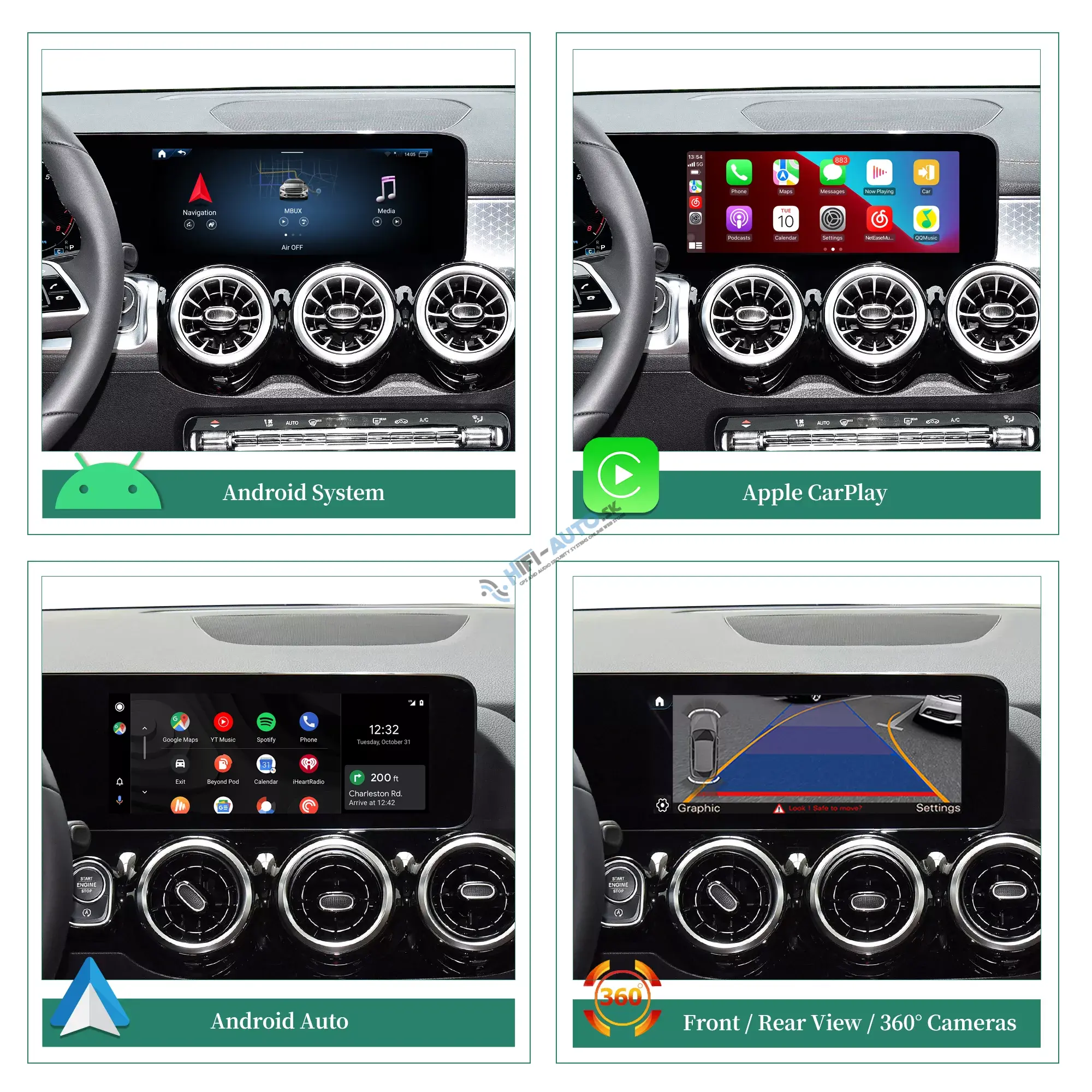 Android Auto + CarPlay + Android pre Mercedes A, B, E, G