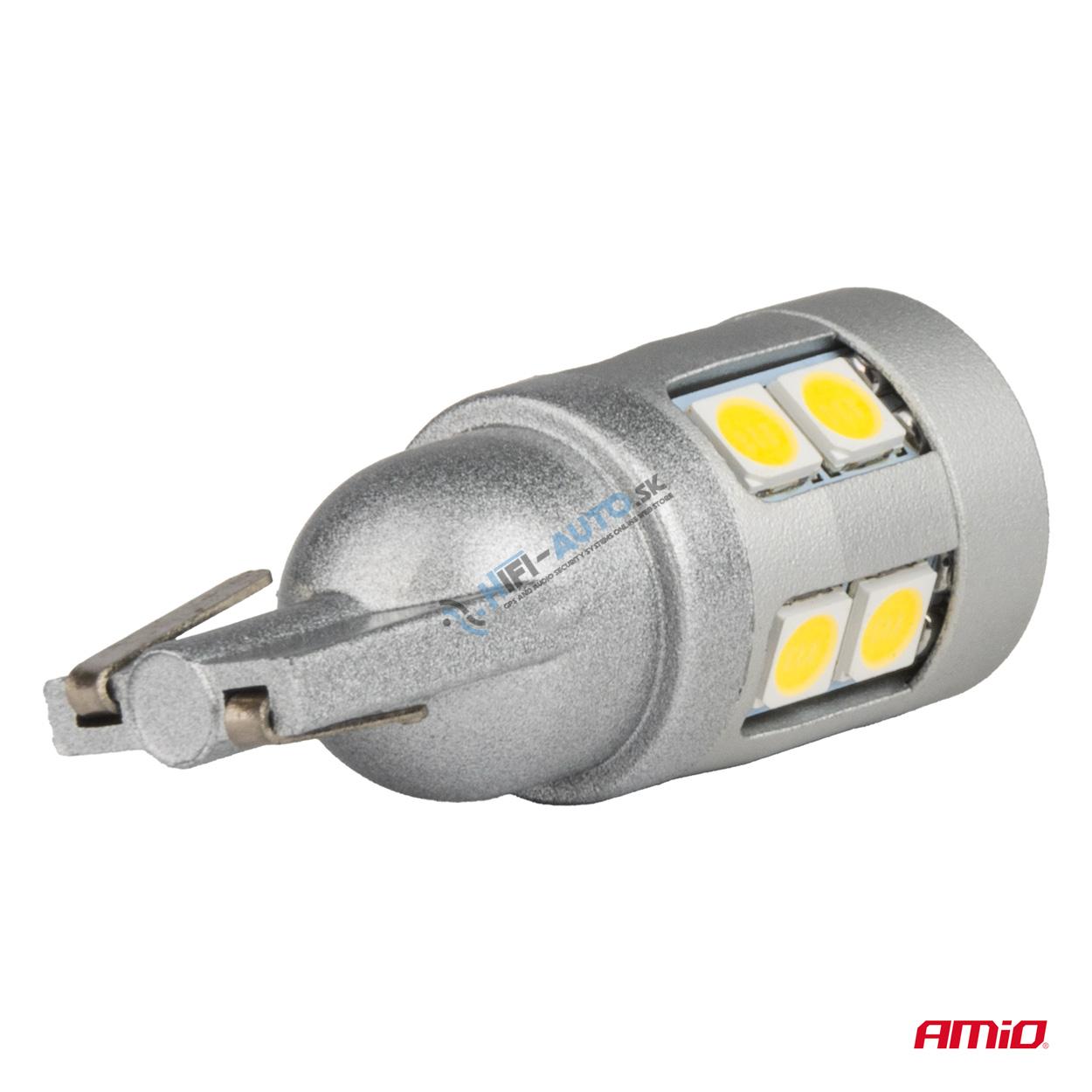 LED žiarovka CANBUS T10 W5W 12 SMD 3030 Biela 12V 24V
