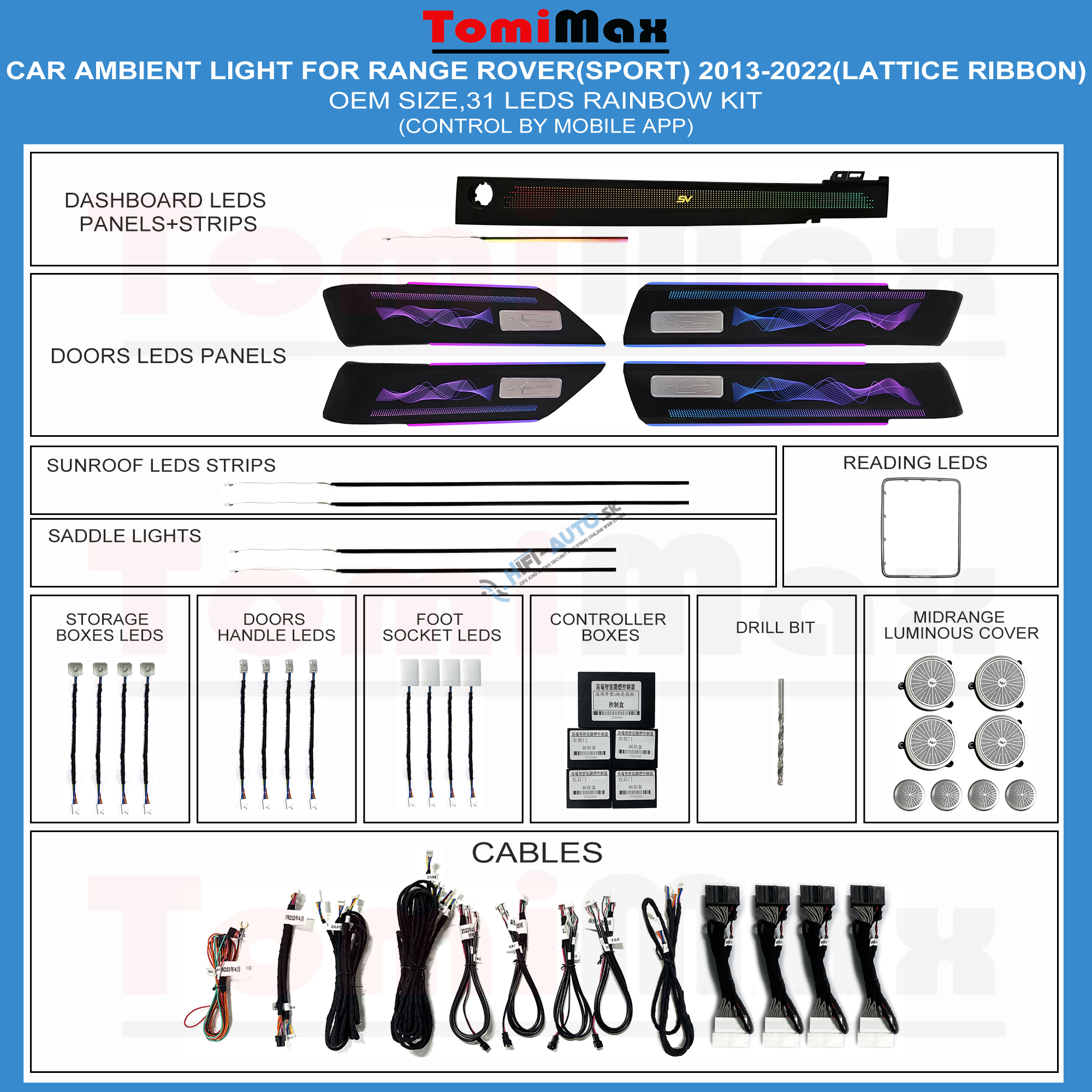 Ambientné osvetlenie Range Rover SV 2013-2022