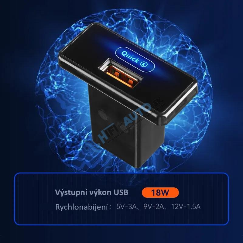 USB nabíjačka QC3.0 do panelu. 12/24V
