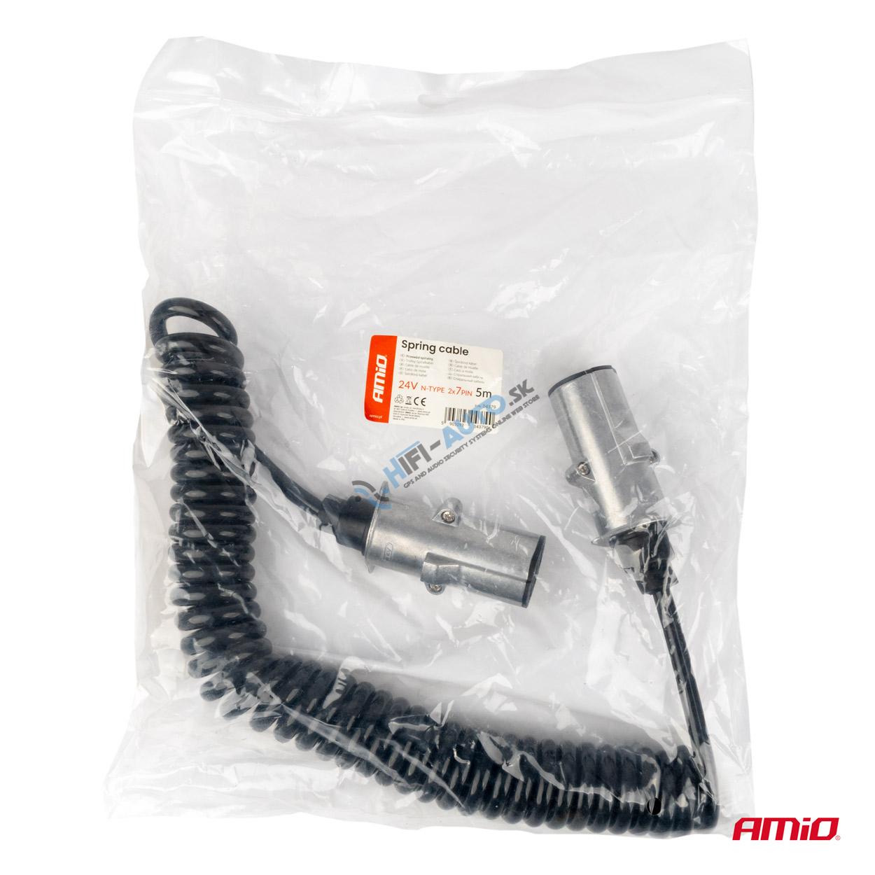 Špirálový kábel TIR 2x 7 PIN typ N 5m 24V