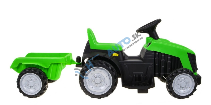 Traktor s prívesom zelený