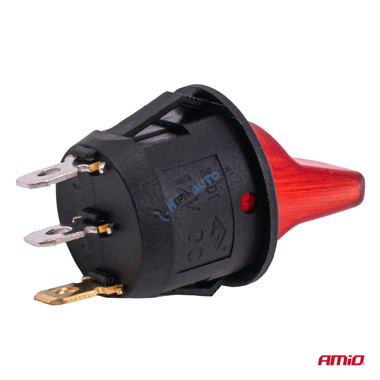 Prepínač s červeným podsvietením 20A 12V