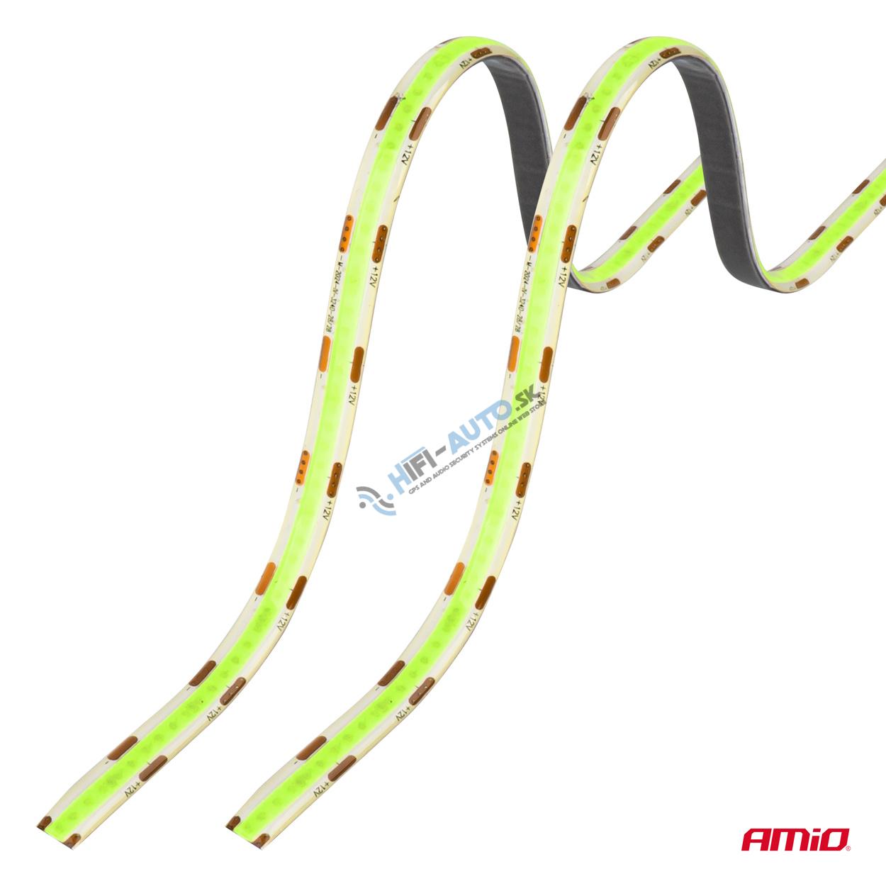 COB LED pásiky do auta zelené 2x30cm