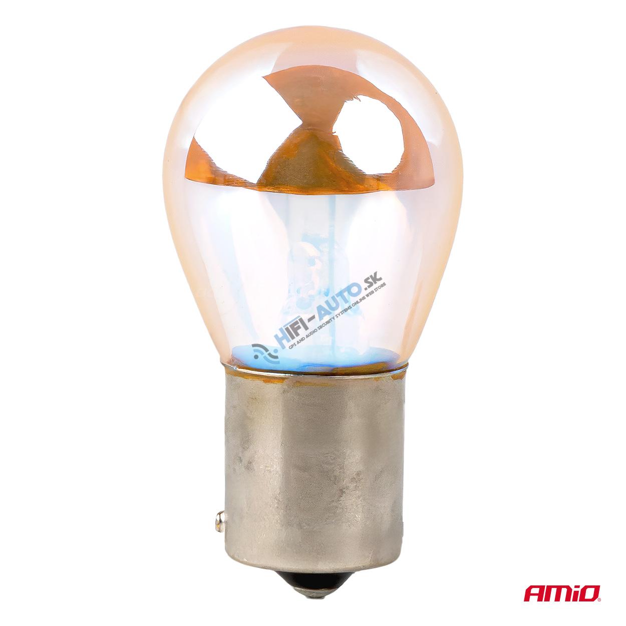 Halogénové žiarovky PY21W 12V21W BAU15S LumiTec oranžové chrómové 2 ks