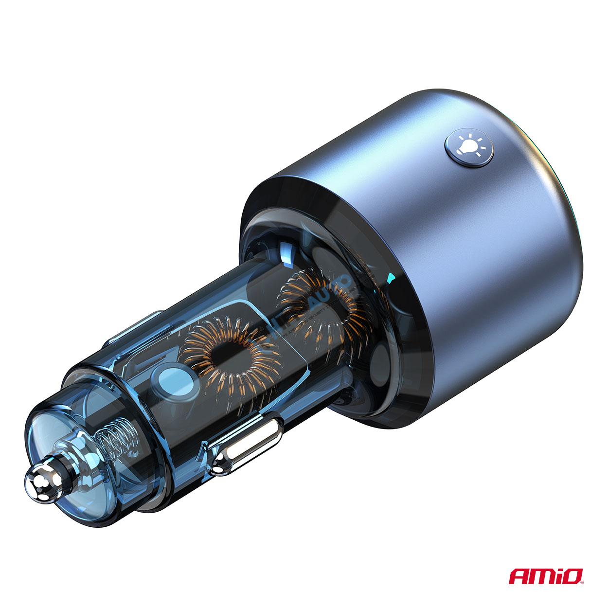 FM transmitter 1×USB-A 1×USB-C 12/24V