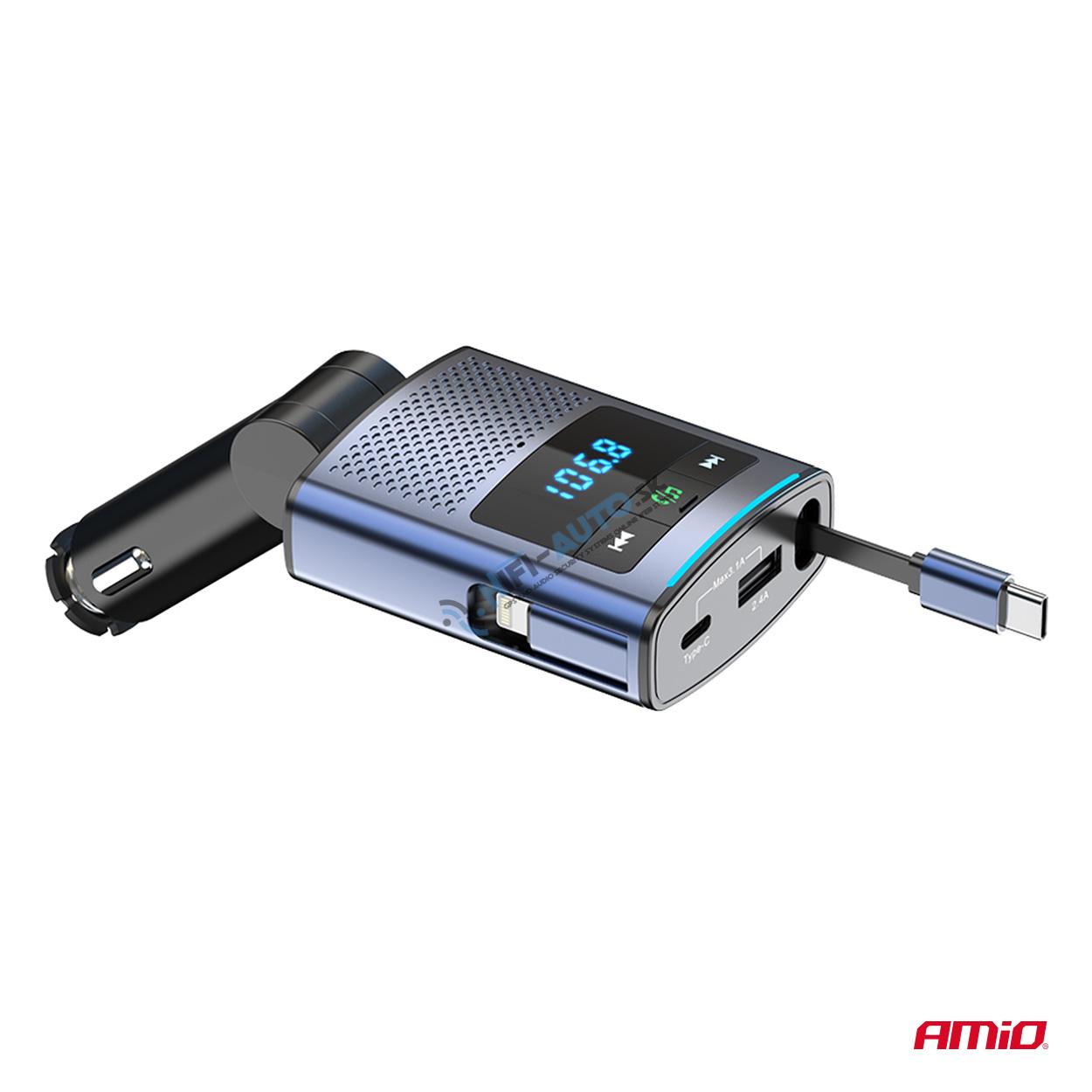 FM transmitter 1×USB-A 1×USB-C 12/24V