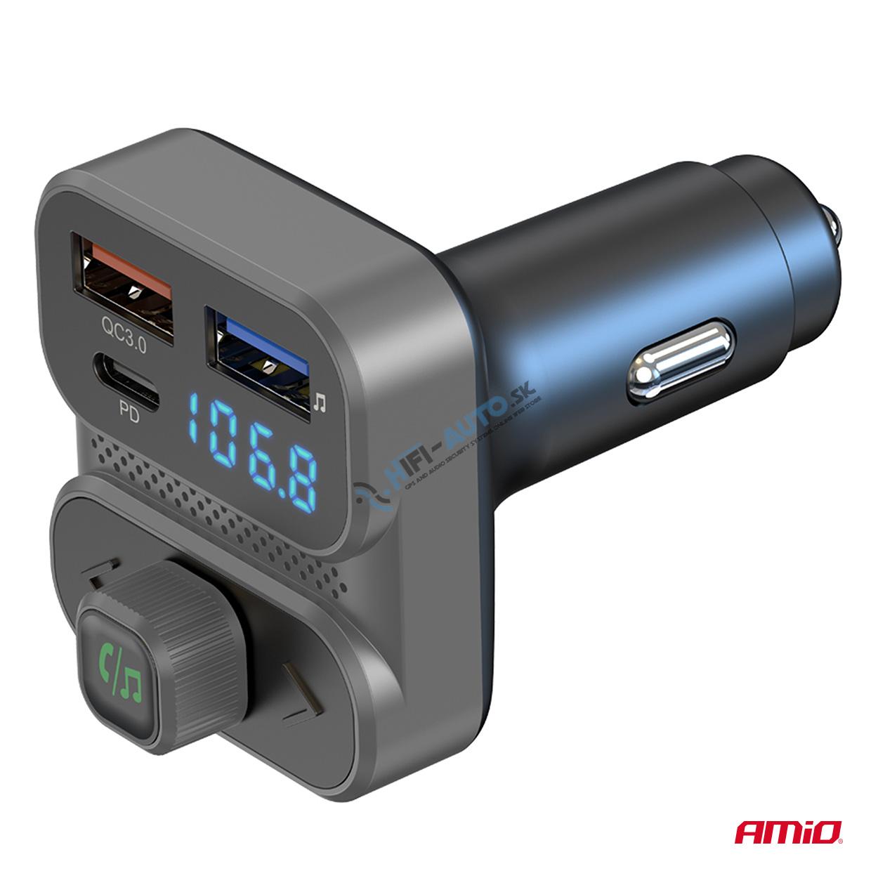 FM transmitter 2×USB-A 1×USB 12V 24V
