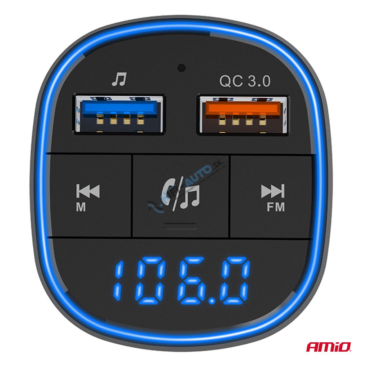 FM transmitter 2×USB-A 12/24V