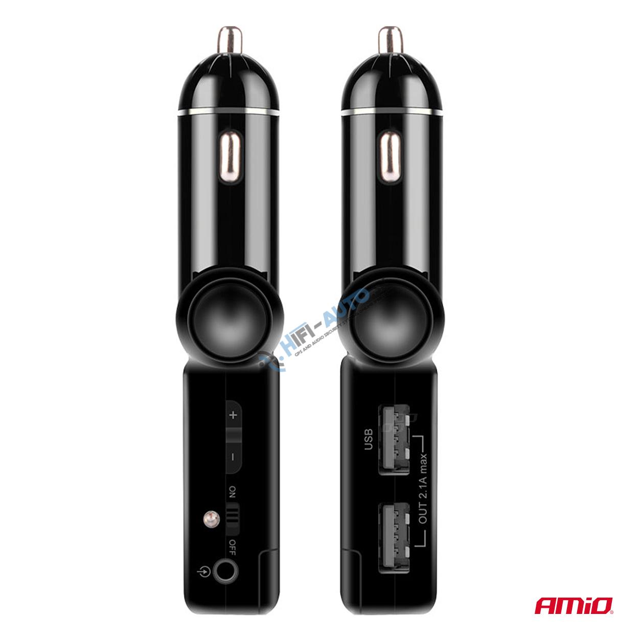 FM transmitter 2×USB-A 12V 24V