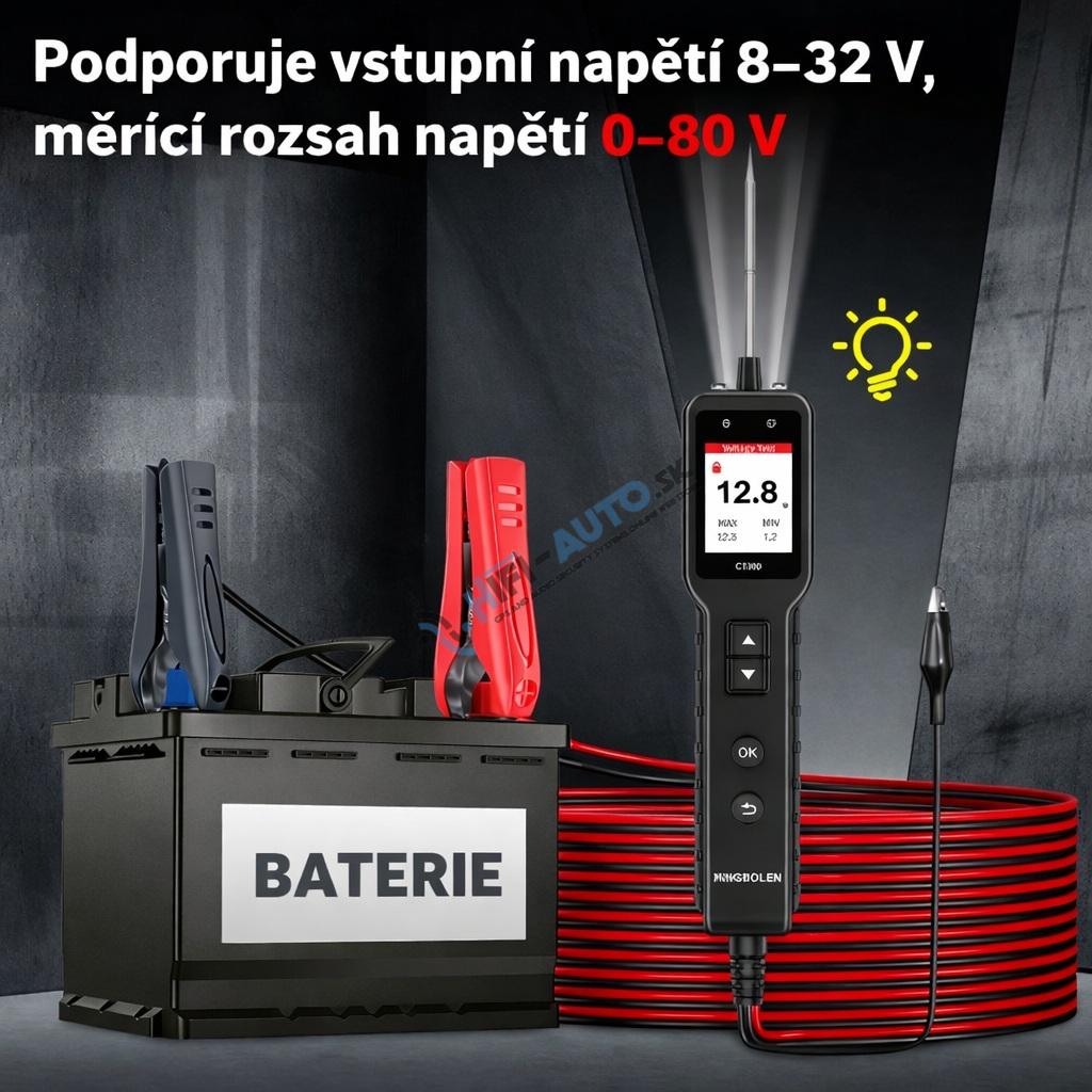 Digitálny multifunkčný tester - skúšačka elektrických obvodov auta 12 / 24V