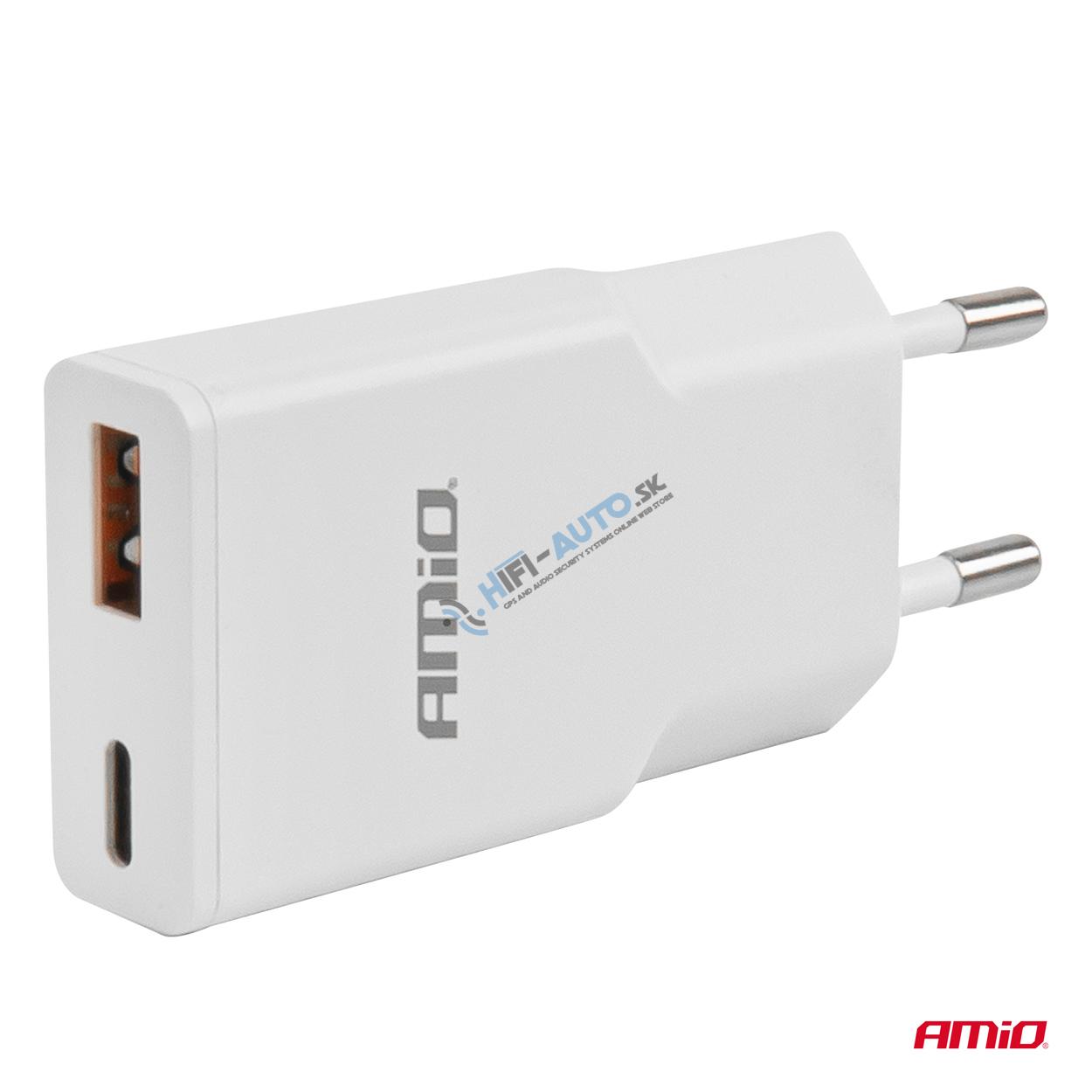 Sieťová nabíjačka 230V 20W GaN USB-C USB-A
