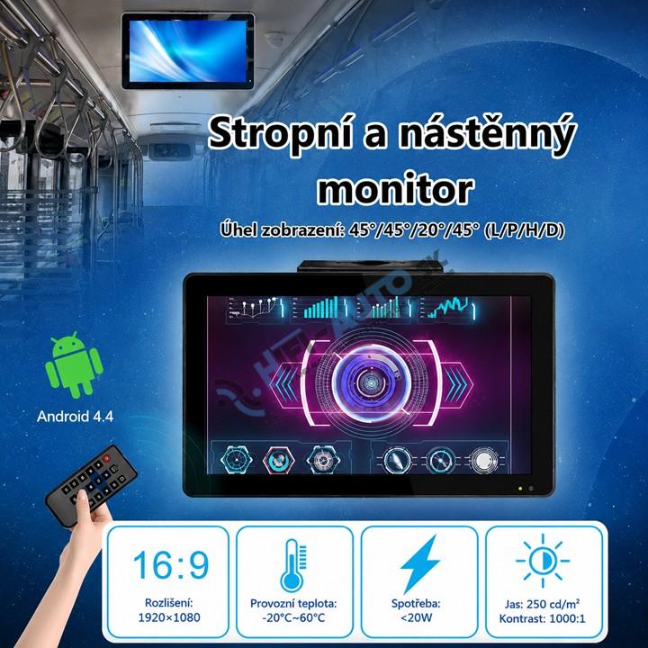 Stropný LCD monitor 21,5" s fixným držiakom, 2x RCA Video + 1x HDMI, čierny