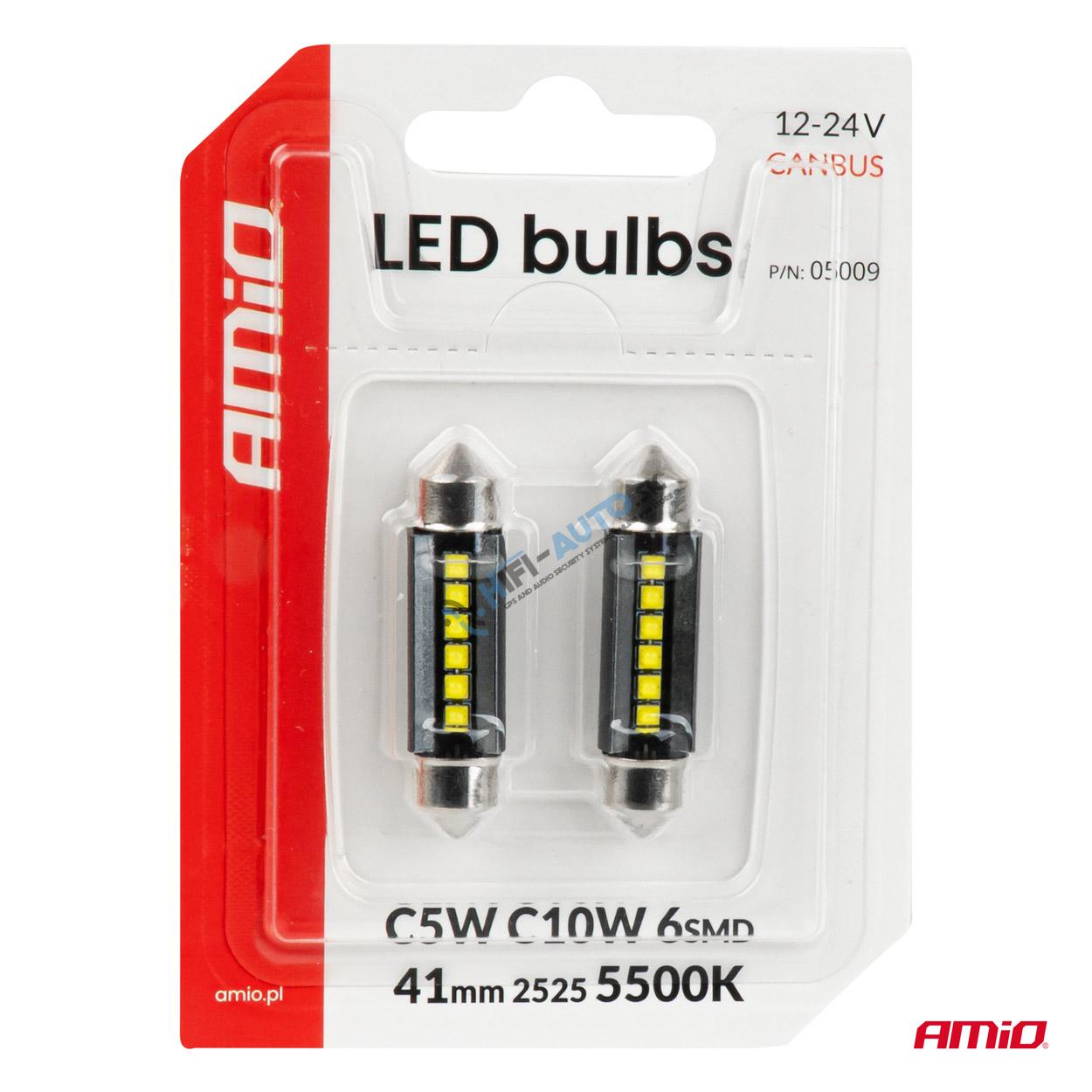 LED žiarovky CANBUS 41mm 2525 6SMD White 12/24V