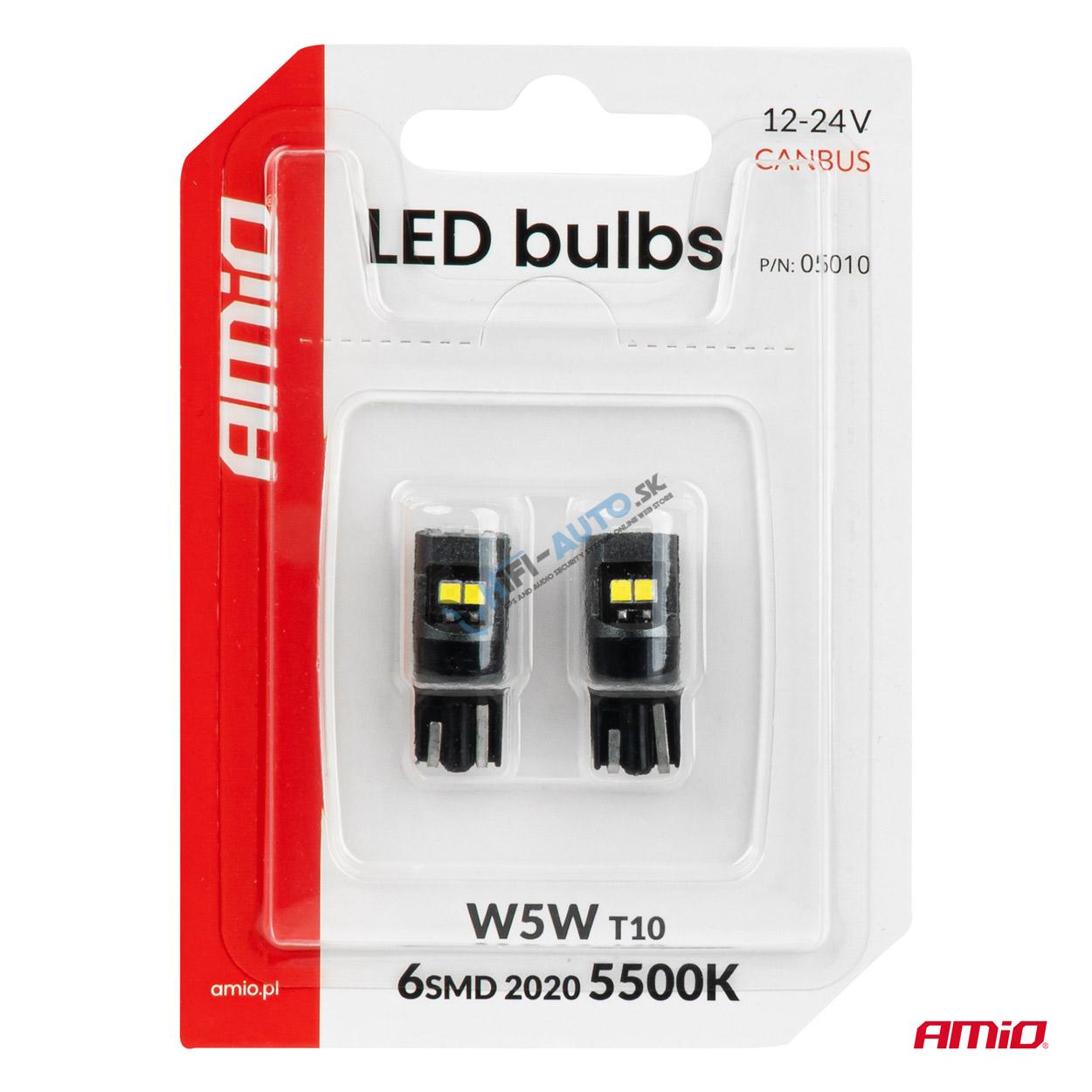 LED žiarovky CANBUS T10 2020 6SMD White 12/24V