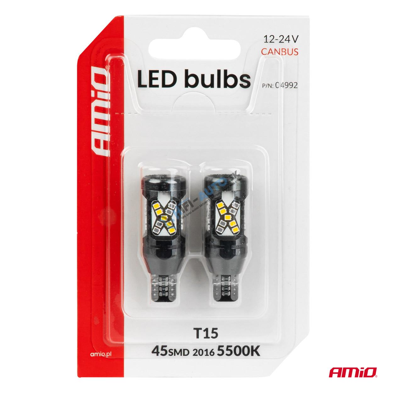 LED žiarovky CANBUS T15 2016 45SMD White 12/24V
