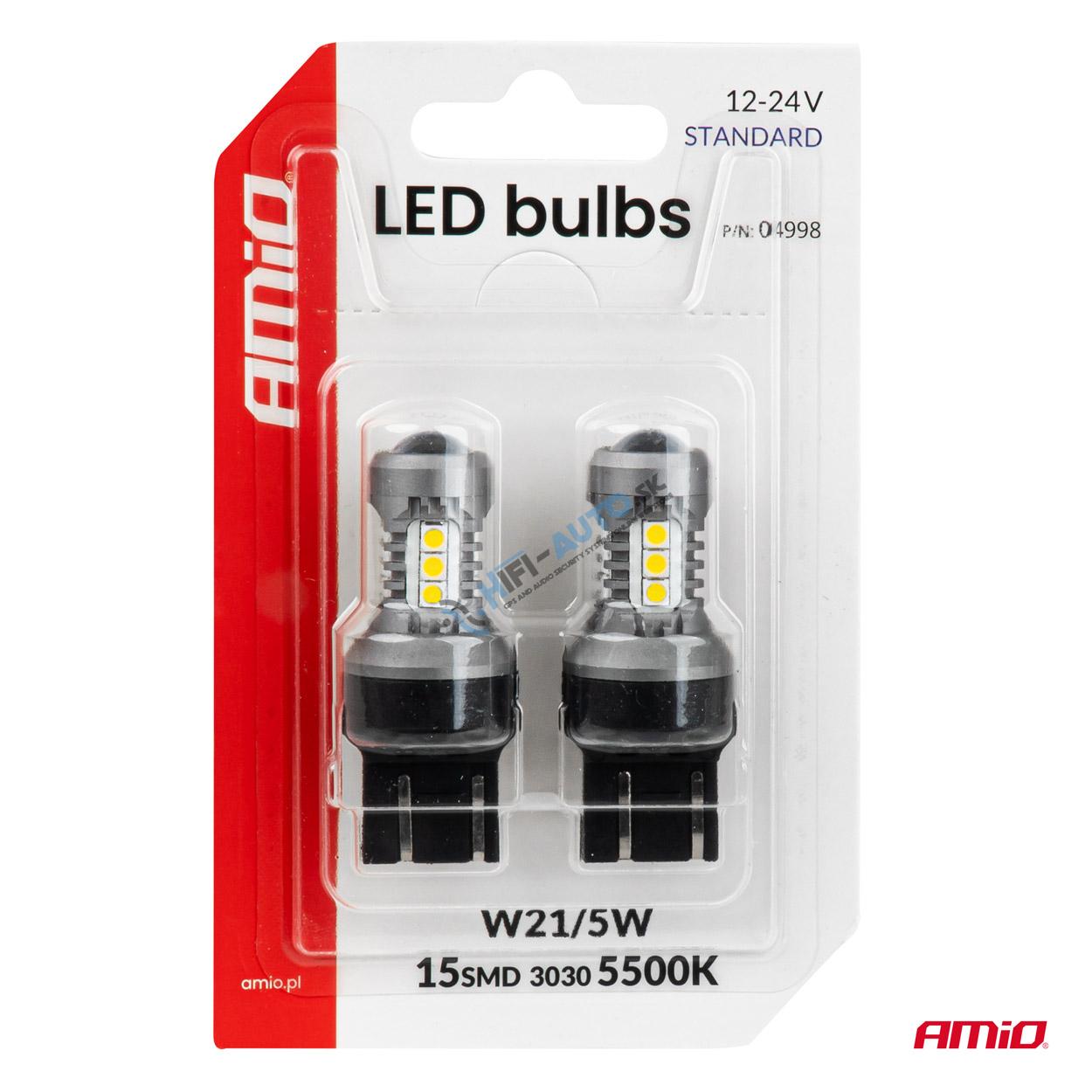 LED žiarovky STANDARD 7443 W21/5W 3030 15SMD White 12/24V