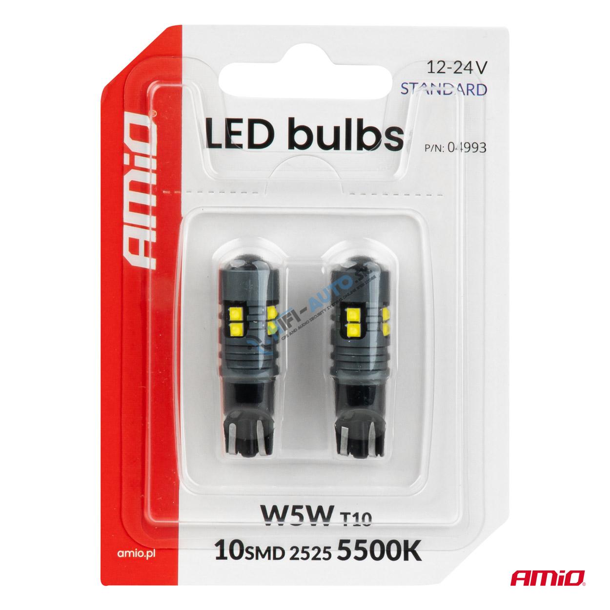 LED žiarovky STANDARD T10 2525 10SMD White 12/24V