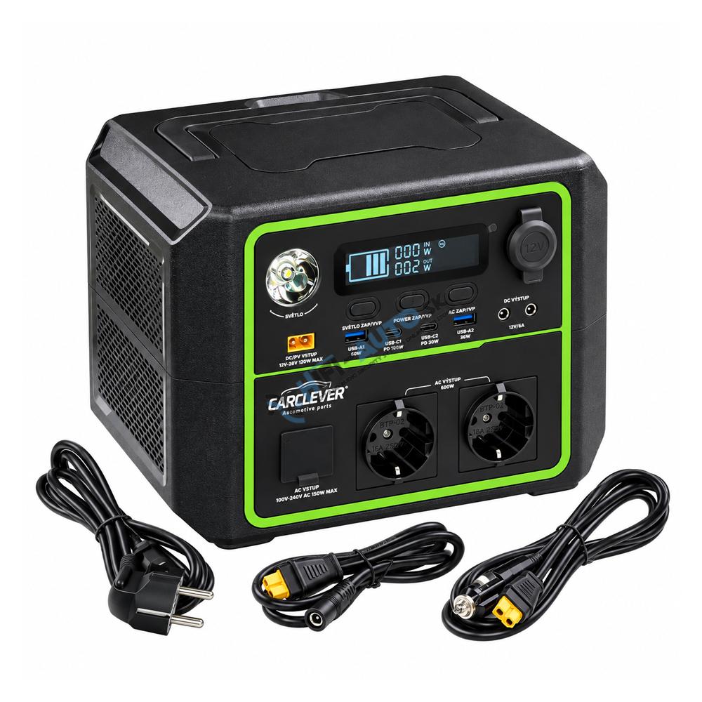 Nabíjacia stanica CARCLEVER - powerbanka, 336 Wh, AC-600W