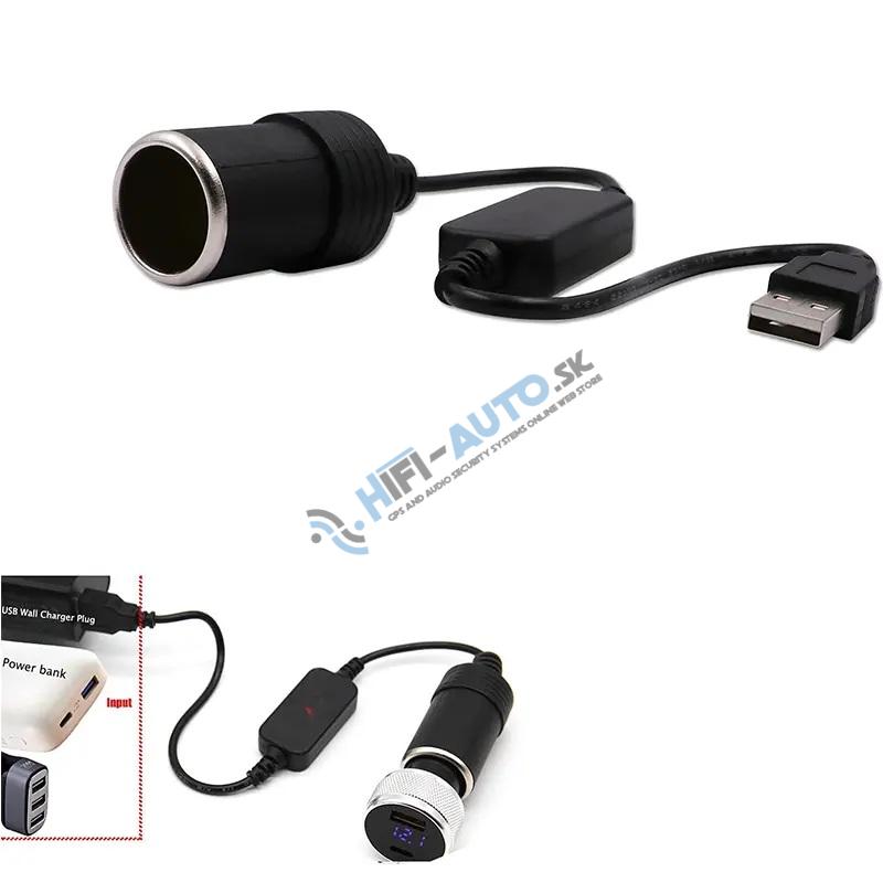 Redukcia s meničom napätia USB/CL zásuvka - 5V/12V, 1A