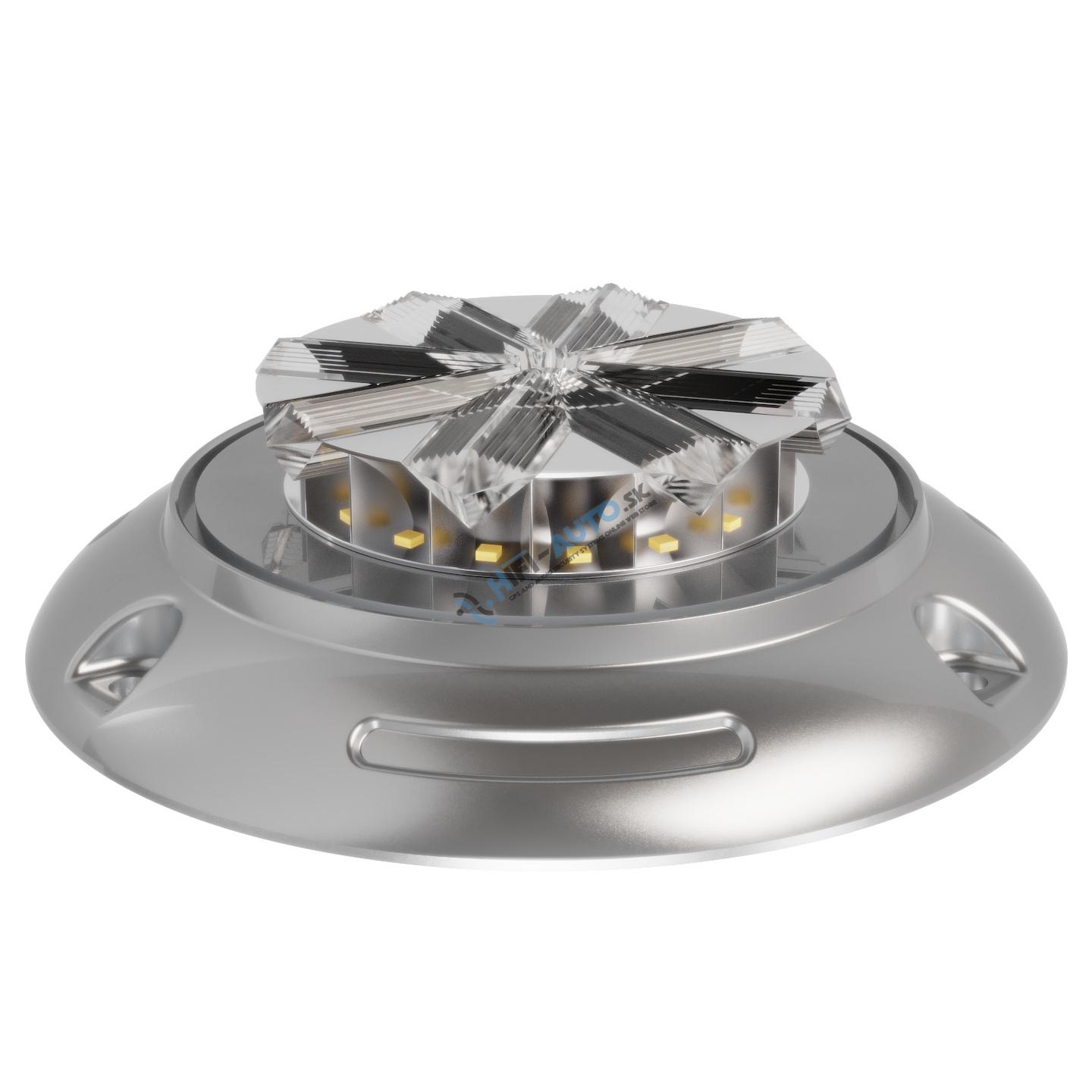 LED maják, 12-24V, 16x3W oranžový, magnet, ECE R65
