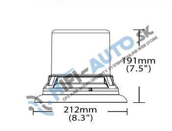 LED maják, 12-48V, 144x1W modrý, magnet, ECE R65