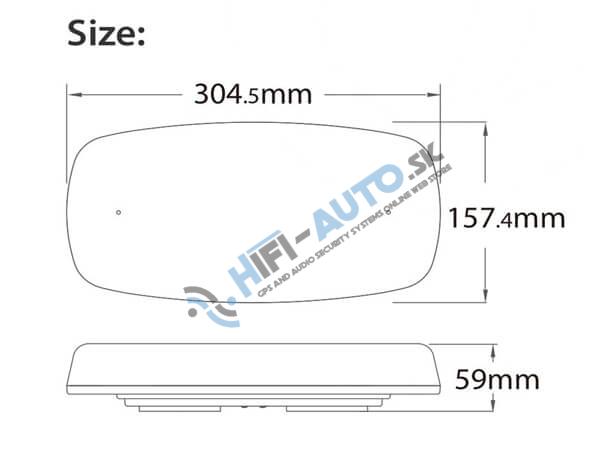 AKU LED rampa oranžová, 84LEDx0,5W, magnet, 12-24V, 304mm, ECE R65 R10