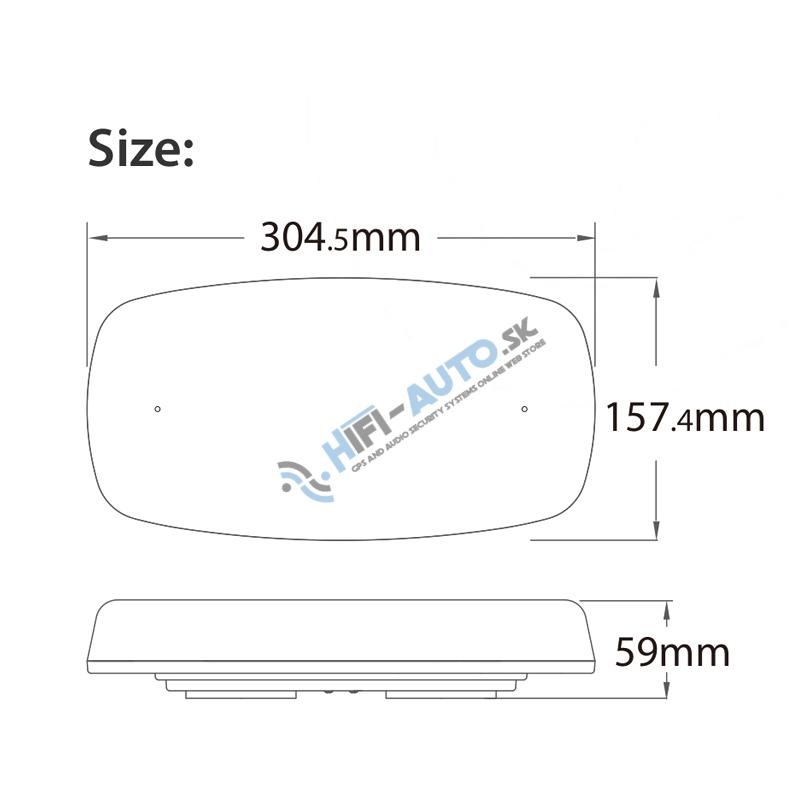 LED rampa oranžová, 20LED, magnet, 12-24V, 304mm, ECE R65 R10