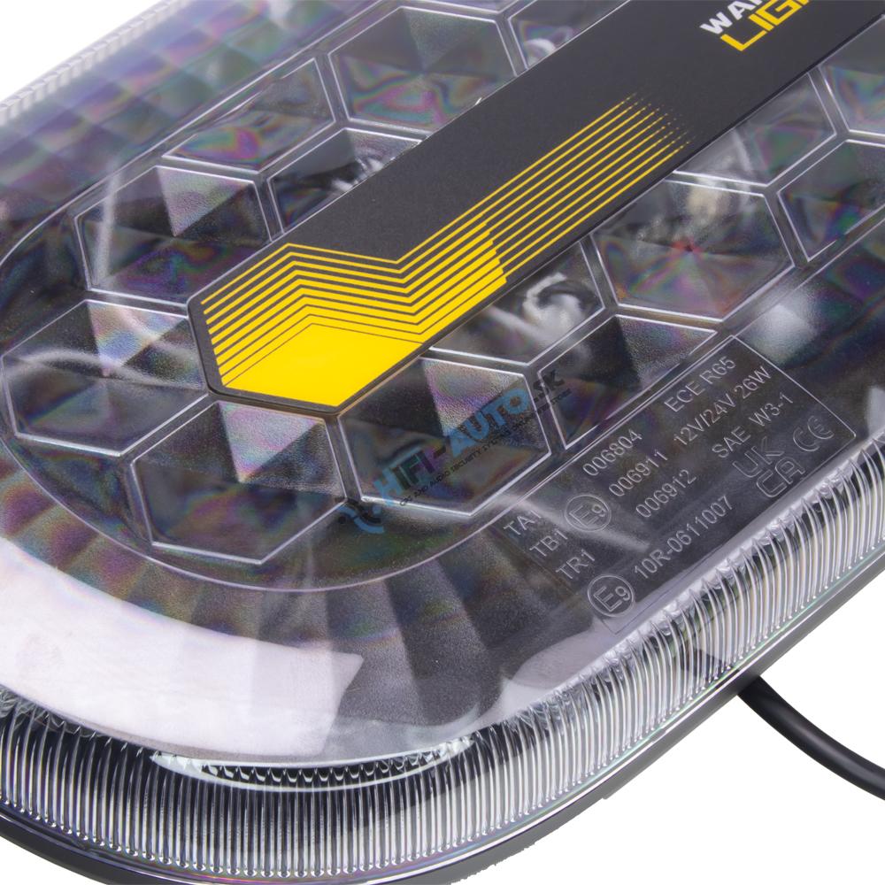 Mini LED rampa, modro-červená, 48xLED, 12-24V, ECE R65, magnet