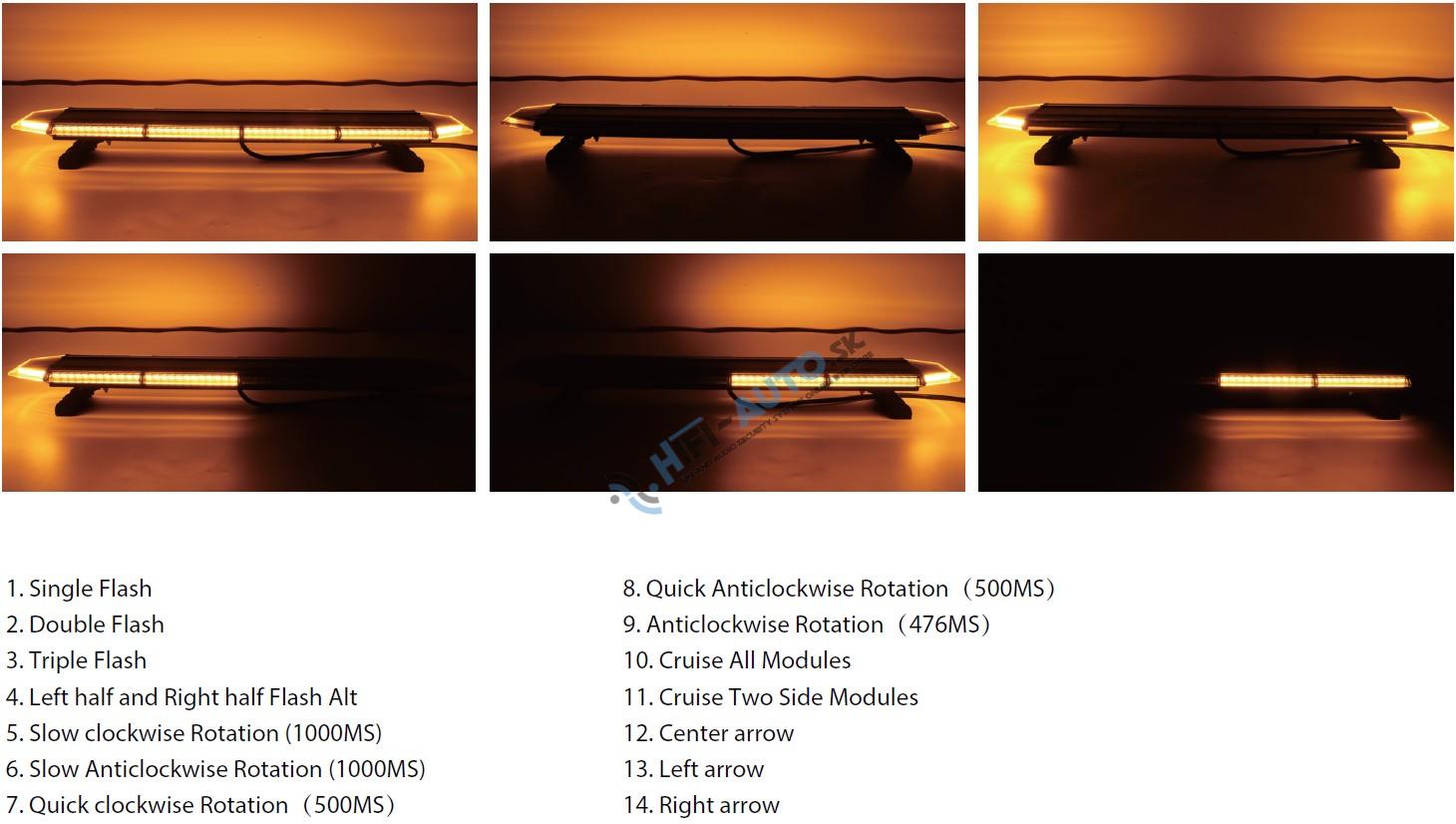 LED rampa 1227mm, oranžová, 10-50V, ECE R65